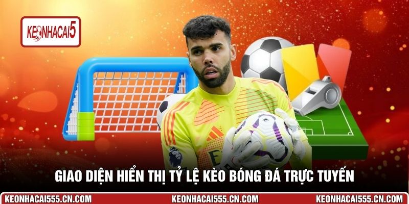 Giao diện hiển thị tỷ lệ kèo bóng đá trực tuyến
